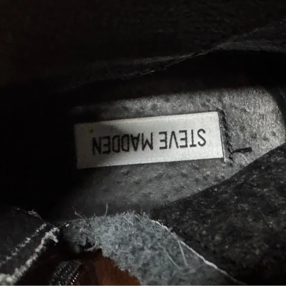 Steve Madden Jamisyn Black Buttery Leather Combat Boots 🥾 - Picture 10 of 10